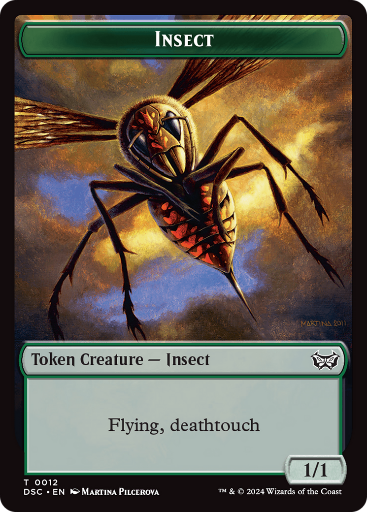 Insect (0012) // Spider Double-Sided Token [Duskmourn: House of Horror Commander Tokens] | Grognard Games