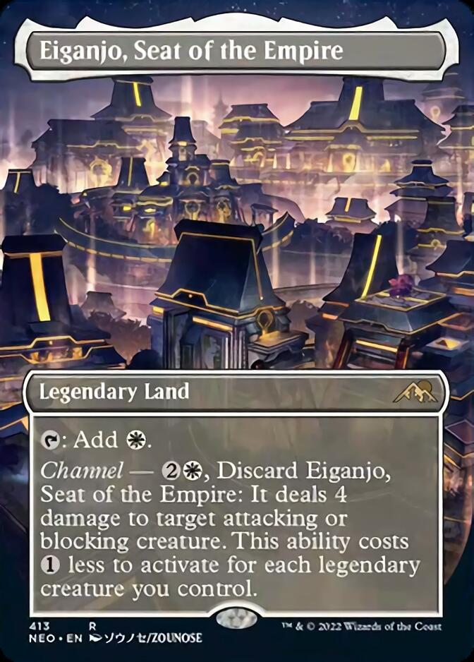 Eiganjo, Seat of the Empire (Borderless Alternate Art) [Kamigawa: Neon Dynasty] | Grognard Games