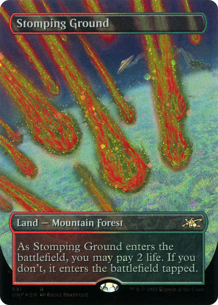 Stomping Ground (Borderless) (Galaxy Foil) [Unfinity] | Grognard Games