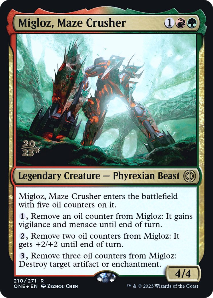 Migloz, Maze Crusher [Phyrexia: All Will Be One Prerelease Promos] | Grognard Games