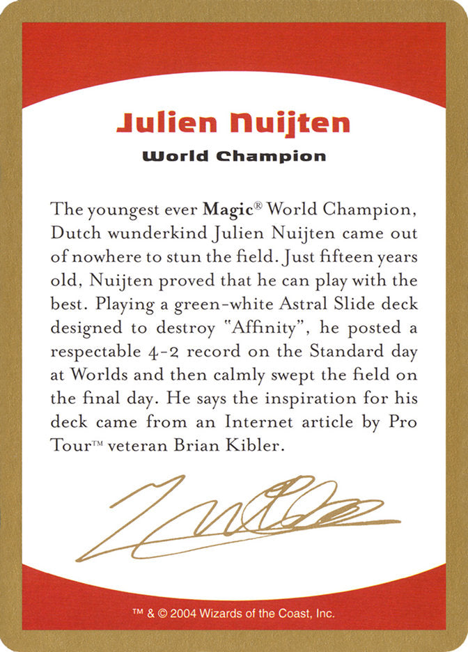 Julien Nuijten Bio [World Championship Decks 2004] | Grognard Games