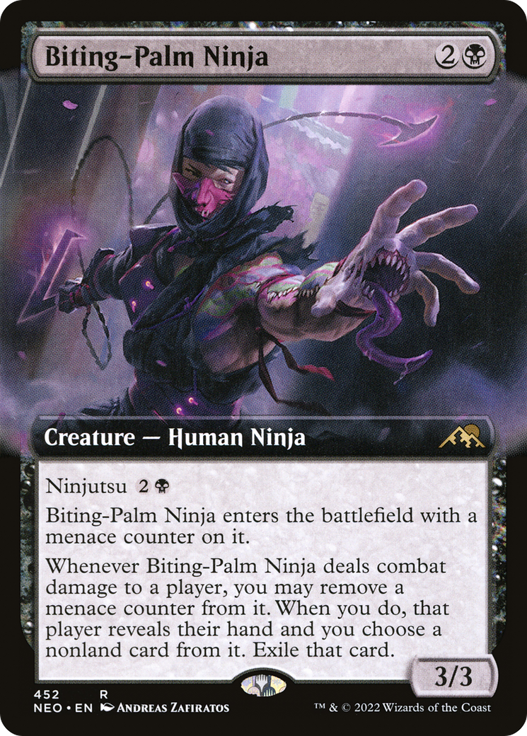 Biting-Palm Ninja (Extended Art) [Kamigawa: Neon Dynasty] | Grognard Games