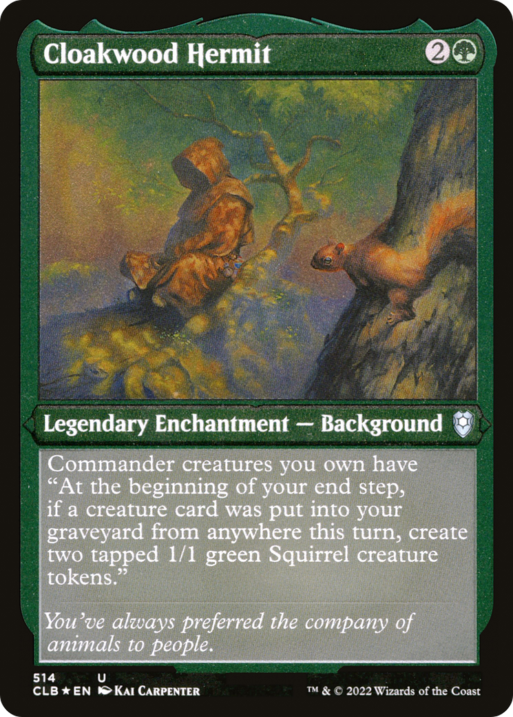 Cloakwood Hermit (Foil Etched) (CLB-514) - Commander Legends: Battle for Baldur's Gate Foil | Grognard Games
