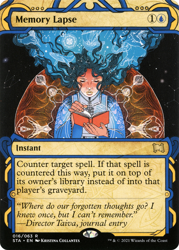 Memory Lapse (STA-016) - Strixhaven Mystical Archive: (Showcase) (Borderless) Etched Foil | Grognard Games