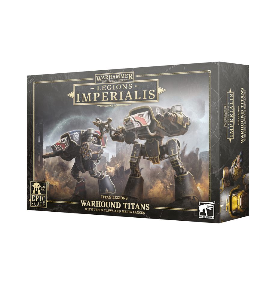 LEGIONS IMPERIALIS: WARHOUND TITANS WITH URSUS CLAWS AND MELTA LANCES | Grognard Games