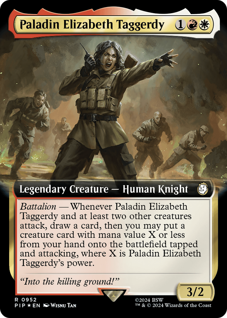 Paladin Elizabeth Taggerdy (Extended Art) (Surge Foil) [Fallout] | Grognard Games