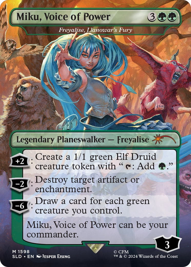 Miku, Voice of Power - Freyalise, Llanowar's Fury (Japanese) [Secret Lair Drop Series] | Grognard Games