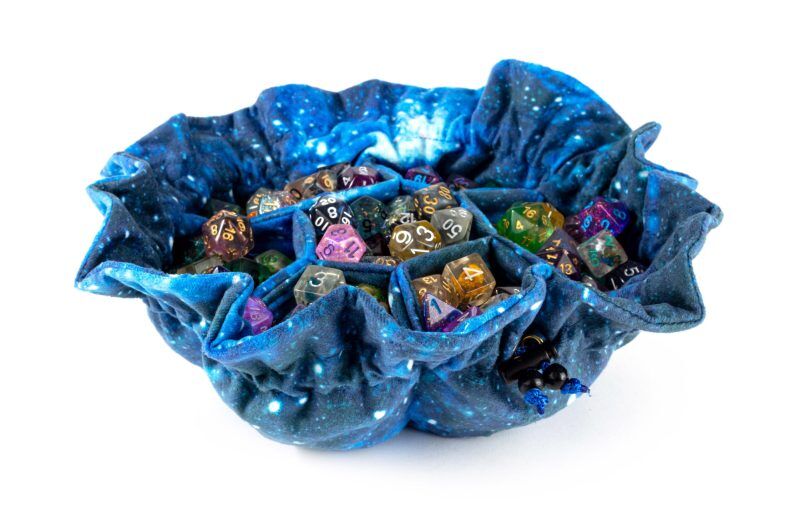 Velvet Compartment Dice Bag with Pockets: Galaxy | Grognard Games