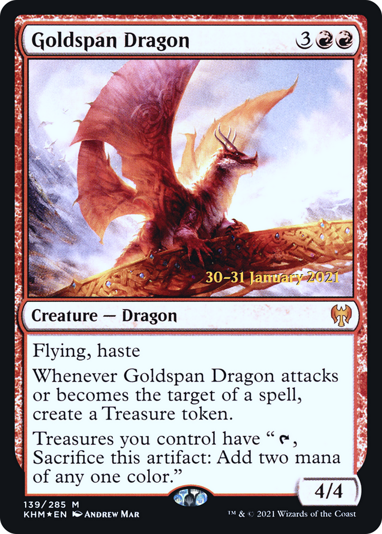 Goldspan Dragon [Kaldheim Prerelease Promos] | Grognard Games