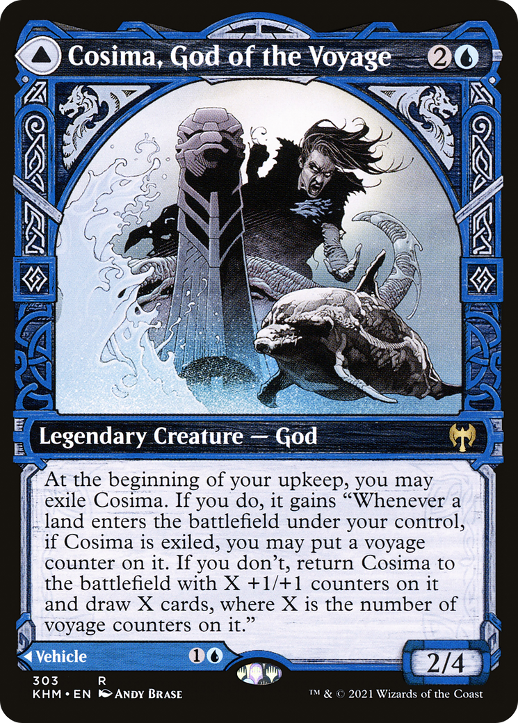 Cosima, God of the Voyage // The Omenkeel (Showcase) [Kaldheim] | Grognard Games