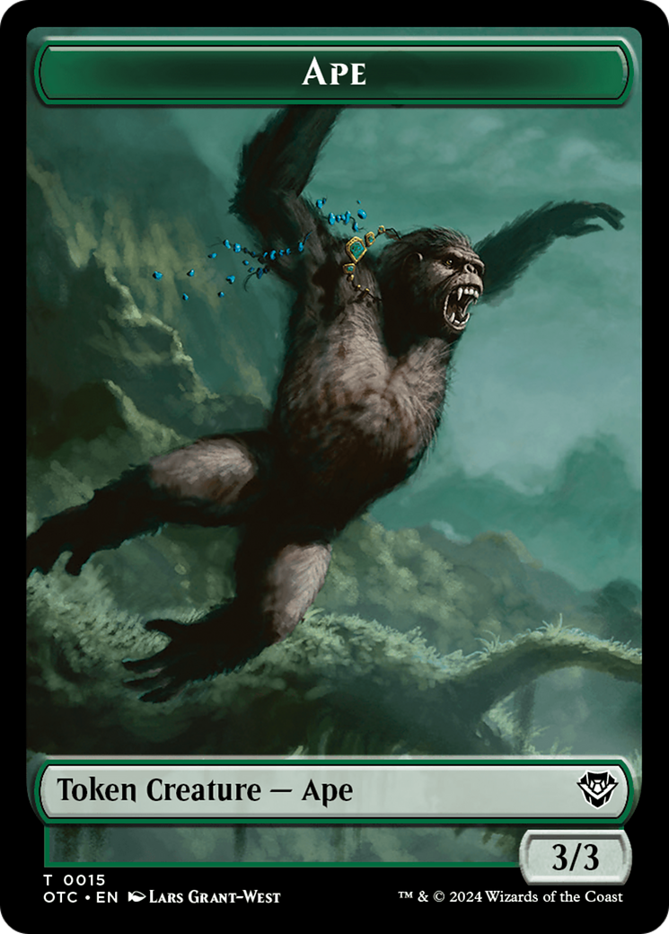 Ape // Shark Double-Sided Token [Outlaws of Thunder Junction Commander Tokens] | Grognard Games