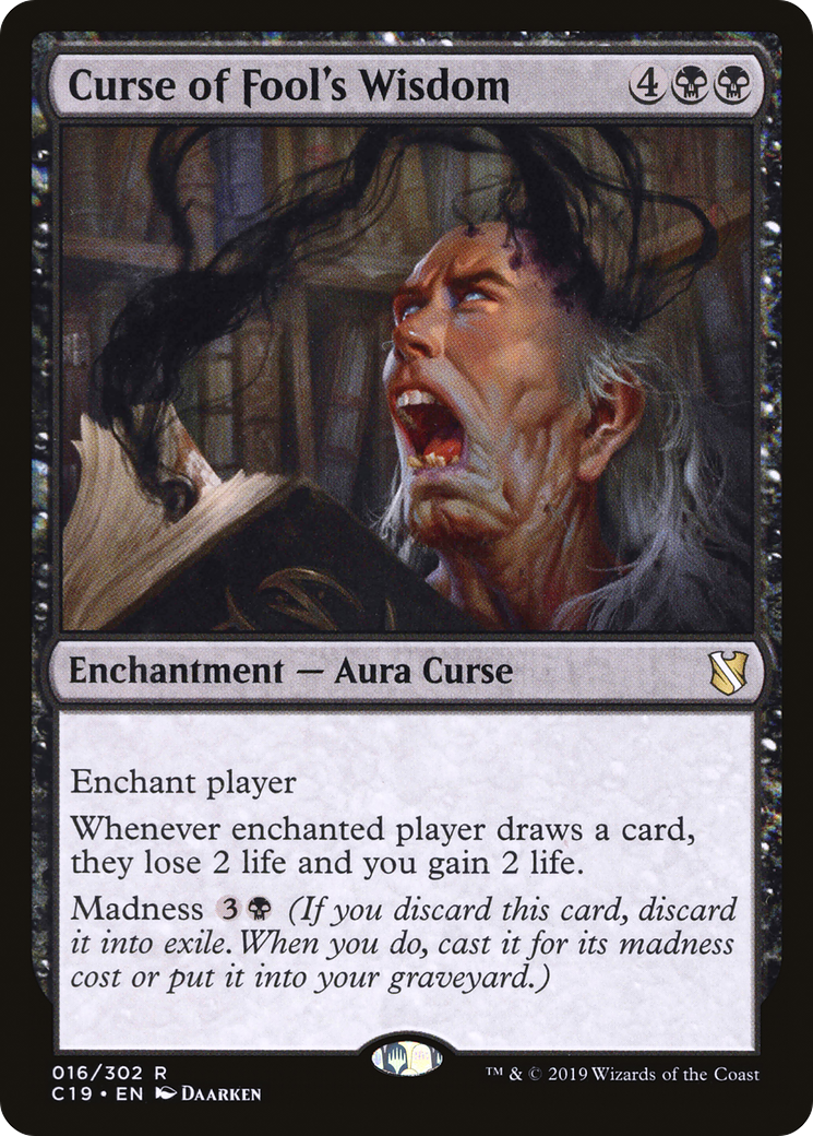Curse of Fool's Wisdom [Commander 2019] | Grognard Games