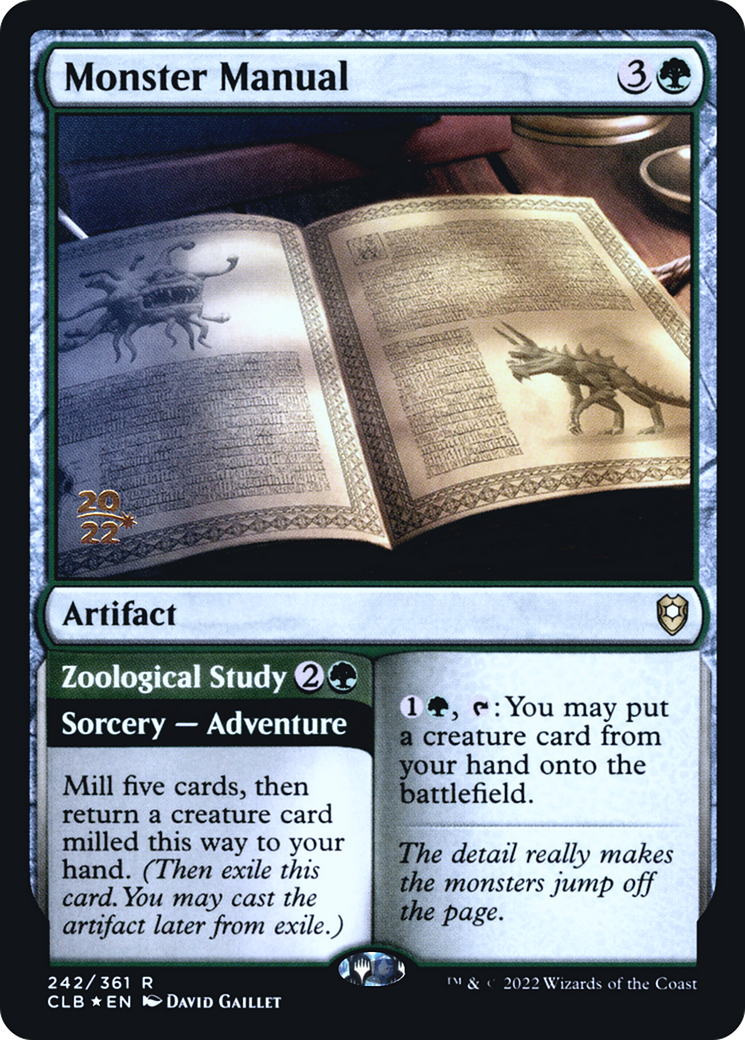 Monster Manual // Zoological Study [Commander Legends: Battle for Baldur's Gate Prerelease Promos] | Grognard Games