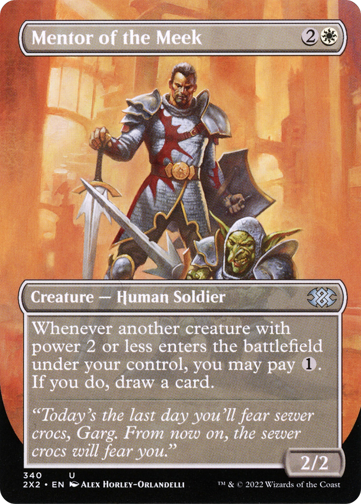 Mentor of the Meek (Borderless Alternate Art) [Double Masters 2022] | Grognard Games