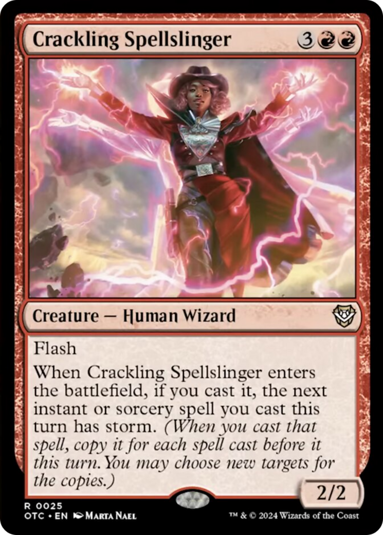 Crackling Spellslinger [Outlaws of Thunder Junction Commander] | Grognard Games