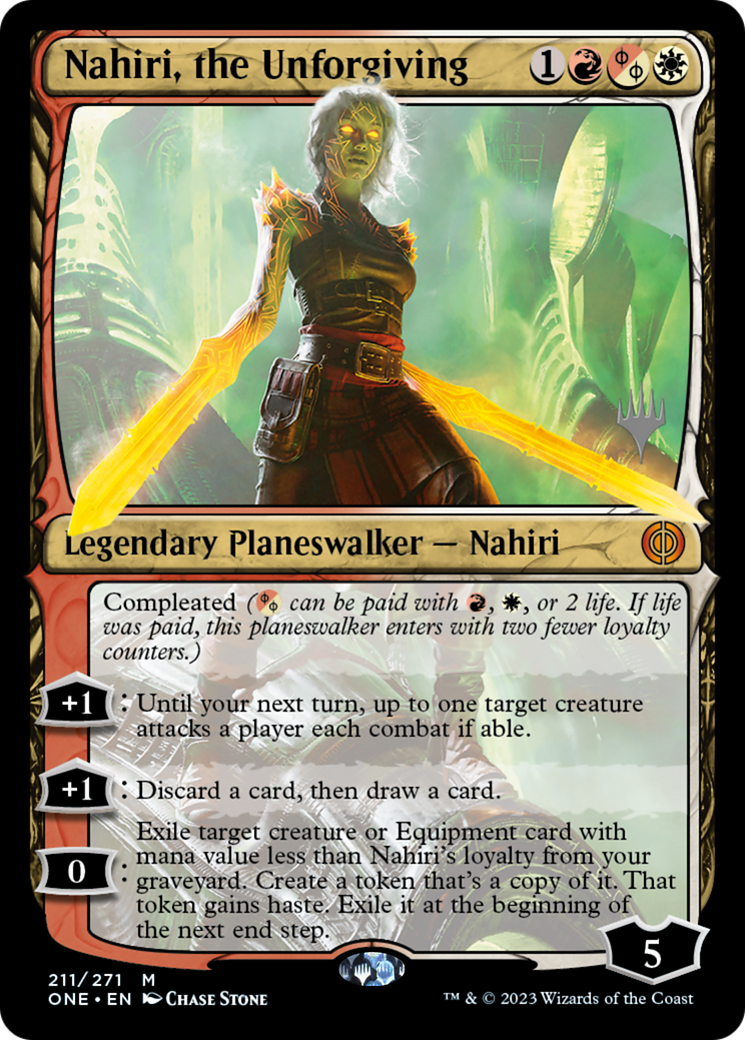 Nahiri, the Unforgiving (Promo Pack) [Phyrexia: All Will Be One Promos] | Grognard Games