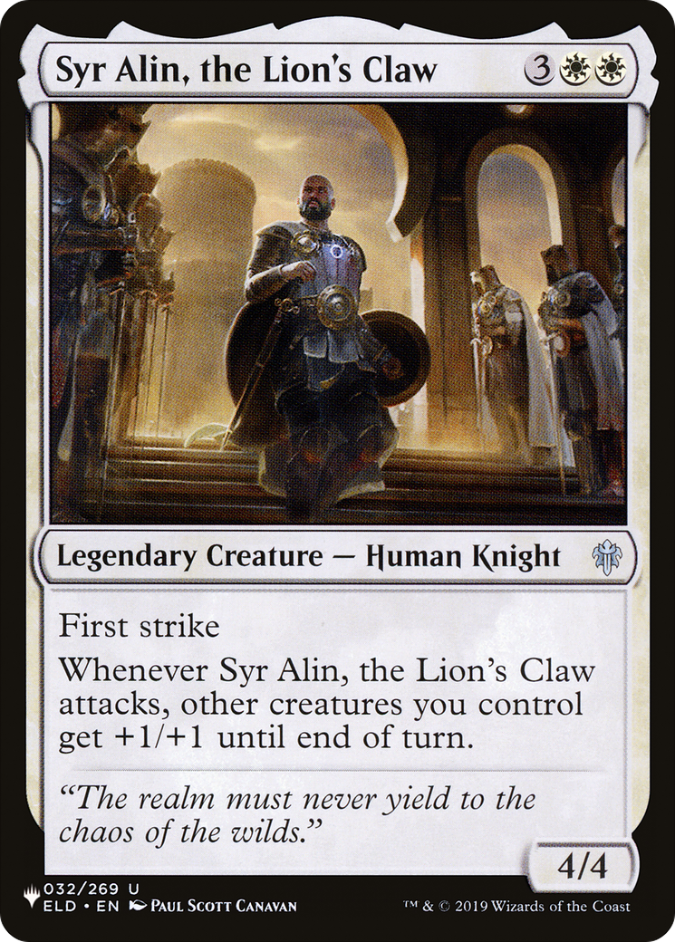 Syr Alin, the Lion's Claw [The List] | Grognard Games