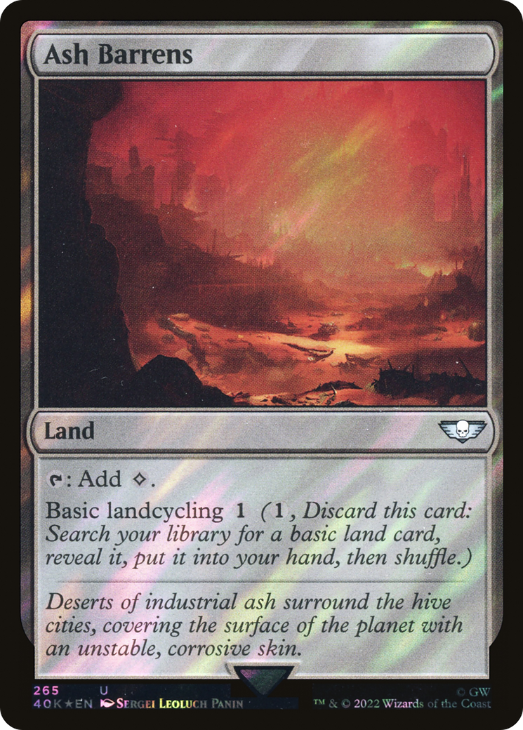 Ash Barrens (Surge Foil) [Universes Beyond: Warhammer 40,000] | Grognard Games