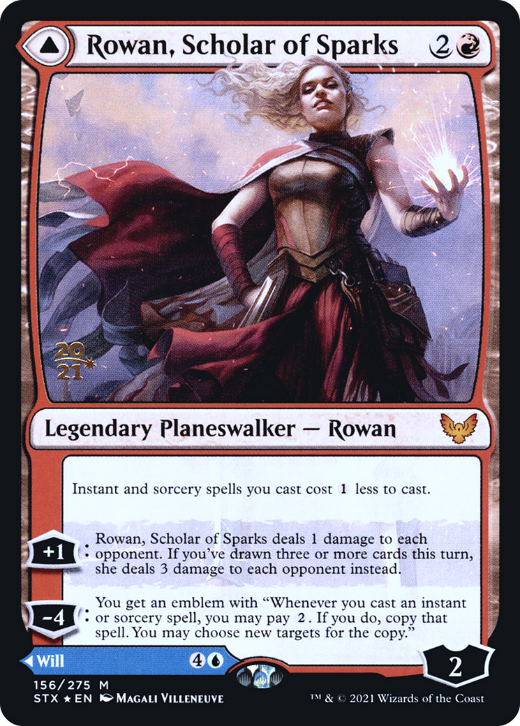 Rowan, Scholar of Sparks // Will, Scholar of Frost [Strixhaven: School of Mages Prerelease Promos] | Grognard Games