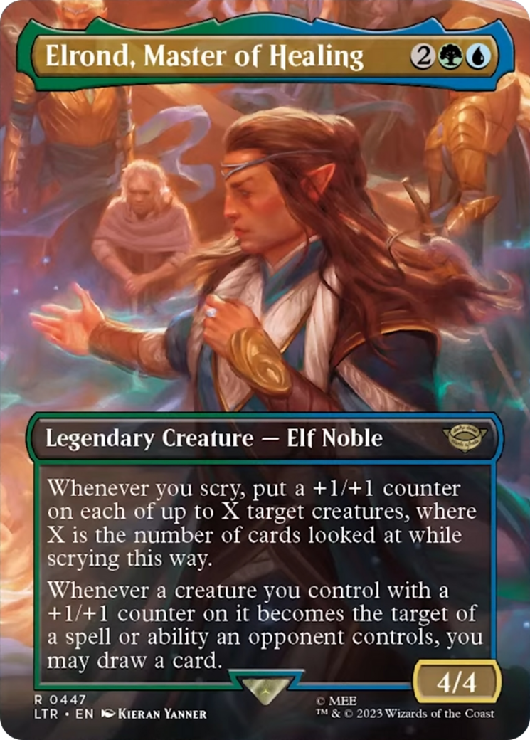 Elrond, Master of Healing (Borderless Alternate Art) [The Lord of the Rings: Tales of Middle-Earth] | Grognard Games