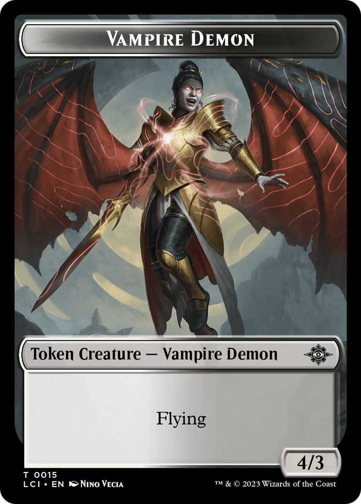 Vampire (0006) // Vampire Demon Double-Sided Token [The Lost Caverns of Ixalan Commander Tokens] | Grognard Games