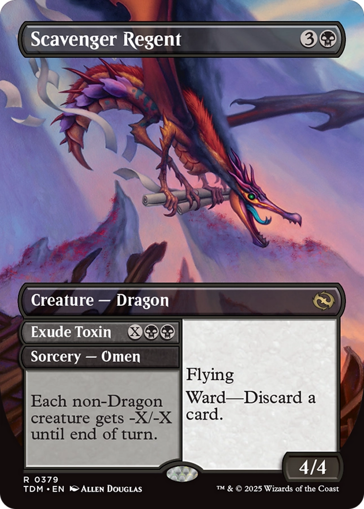 Scavenger Regent // Exude Toxin // Scavenger Regent (TDM-379) - Tarkir: Dragonstorm (Borderless) Foil | Grognard Games