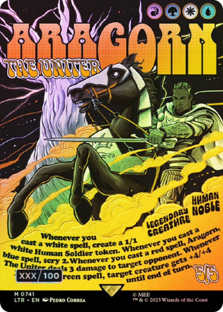 Aragorn, the Uniter (Borderless Poster) (Serialized) [The Lord of the Rings: Tales of Middle-Earth] | Grognard Games