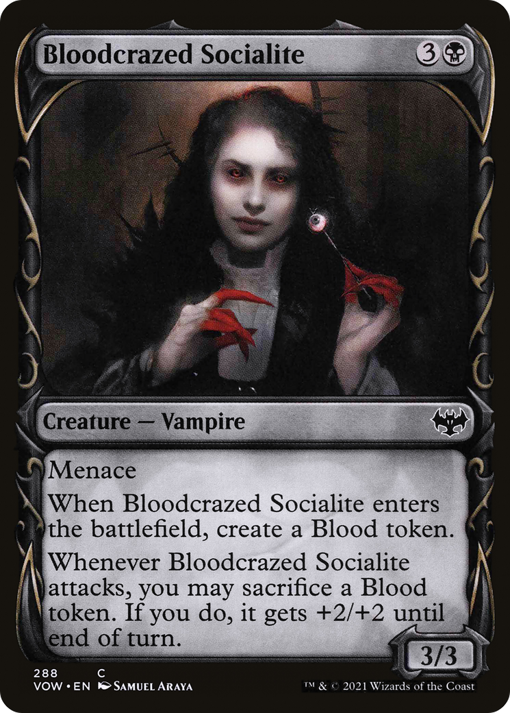 Bloodcrazed Socialite (Showcase Fang Frame) [Innistrad: Crimson Vow] | Grognard Games