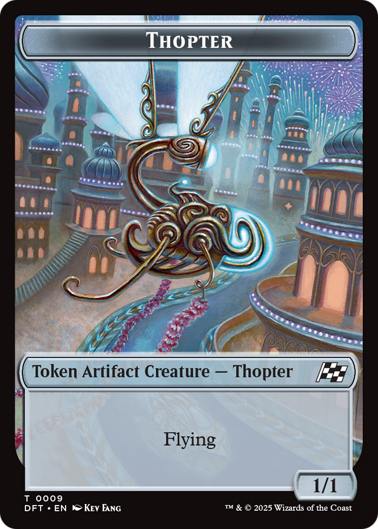 Golem (0015) // Thopter (0009) Double-Sided Token [Aetherdrift Tokens] | Grognard Games