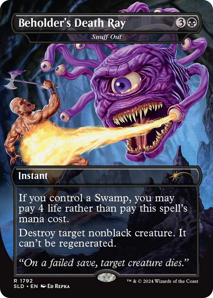 Snuff Out (SLD-1792) - Secret Lair Drop / Beholder's Death Ray (Borderless) Foil | Grognard Games