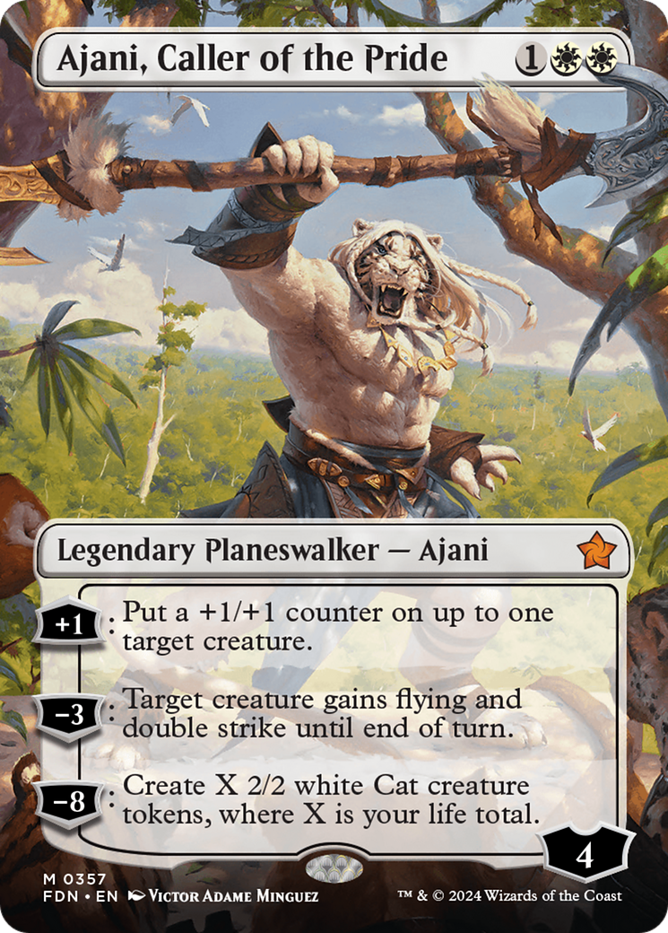 Ajani, Caller of the Pride (Borderless) [Foundations] | Grognard Games