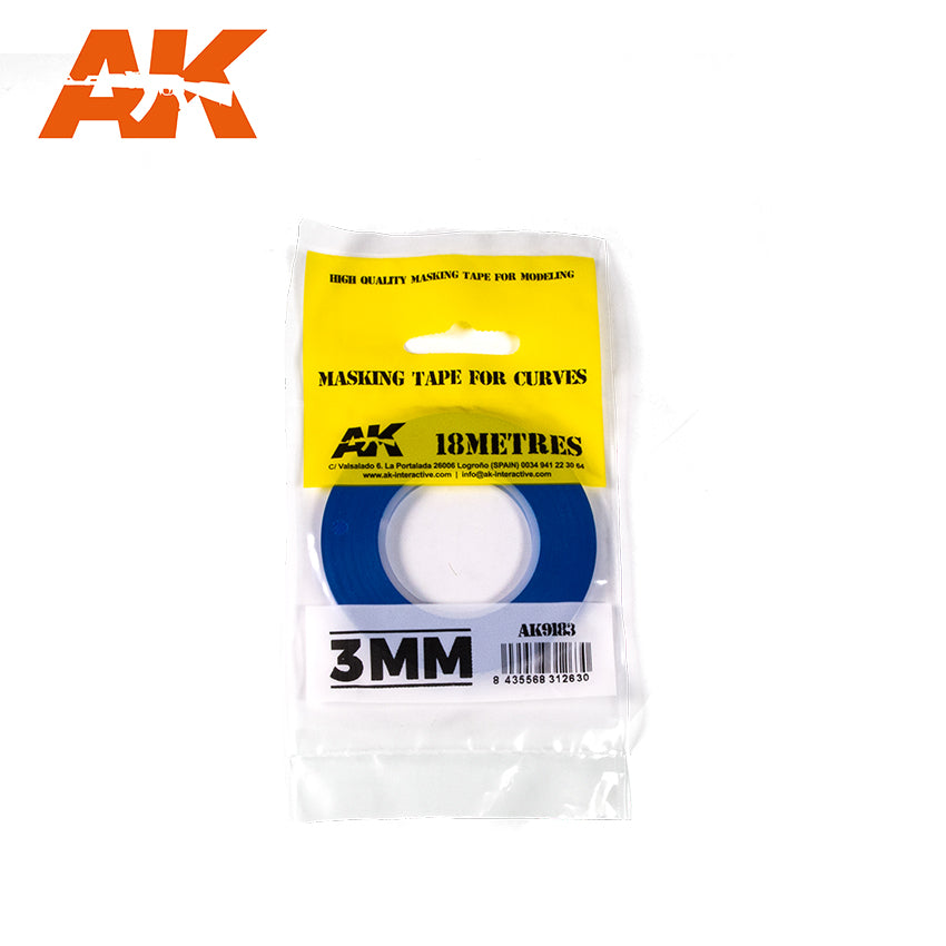 AK Interactive Blue Masking Tape for Curves - 3mm | Grognard Games