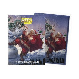 Dragon Shield Sleeves: Standard Brushed Art - Christmas Dragon 2025 100CT | Grognard Games