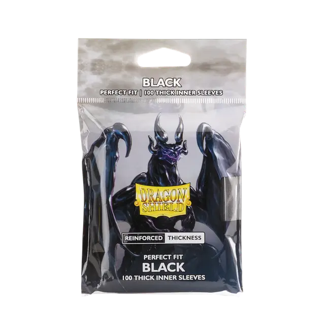 Dragon Shield Perfect Fit Top Load Sleeves - 100 thick inner sleeves - Black | Grognard Games