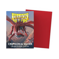 Dragon Shield Dual Matte Sleeves - Crimson & Silver | Grognard Games