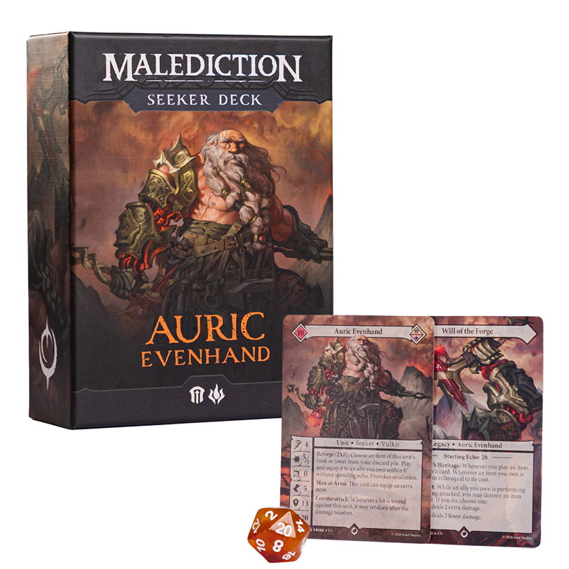 Malediction Miniatures Game - Seeker Deck - Auric Evenhand (Pre-order Now!) | Grognard Games