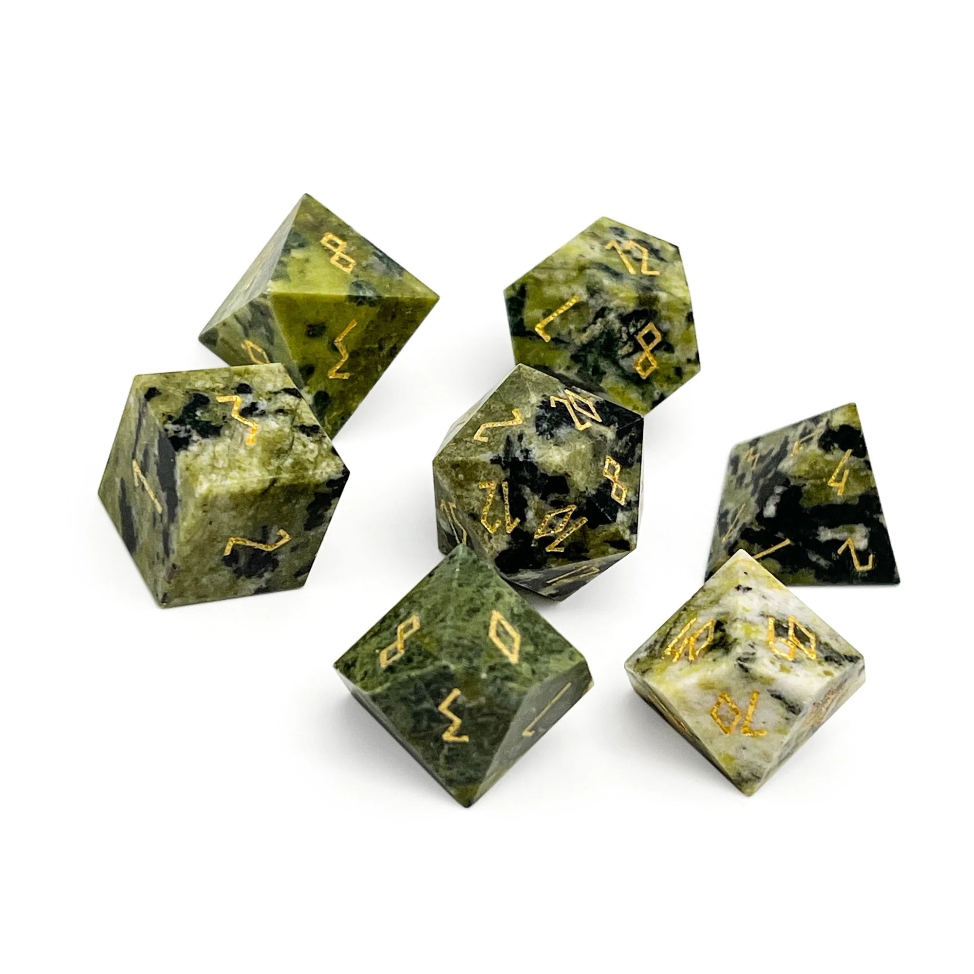 African Jade - 7 Piece RPG Set Gemstone Dice | Grognard Games