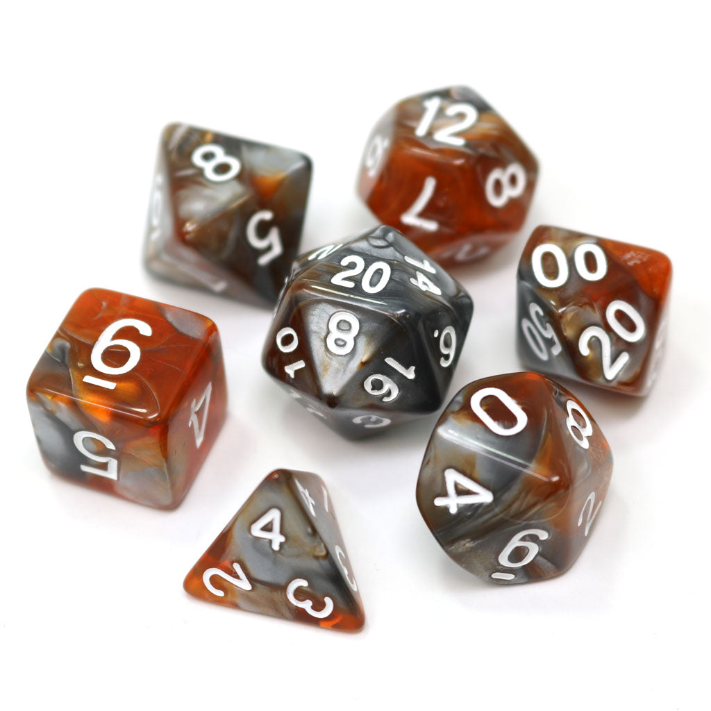 Die Hard Dice 7 Piece RPG set - Amber Shard | Grognard Games