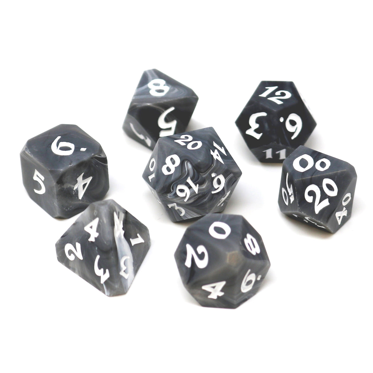 Die Hard Dice 7 Piece RPG set - Avalore Talisman Ash with Pearl | Grognard Games