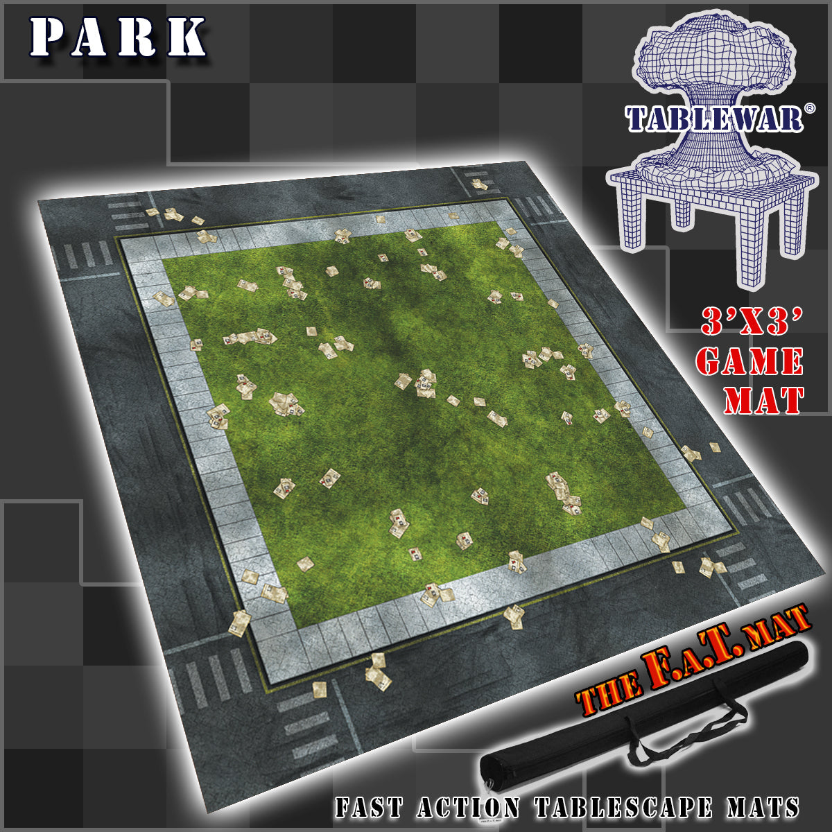 3x3 'Park' F.A.T. Mat Gaming Mat | Grognard Games