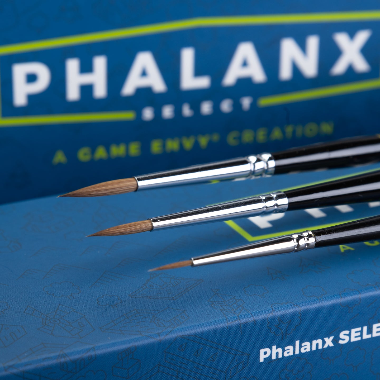 Game Envy Phalanx Select Kolinsky Sable 3-Brush Set | Grognard Games