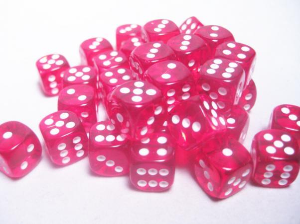 CHX23804 Translucent red/white 12mm (36) | Grognard Games