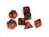 CHX26433 Chessex Manufacturing Gemini 3: Poly Black Red/Gold | Grognard Games