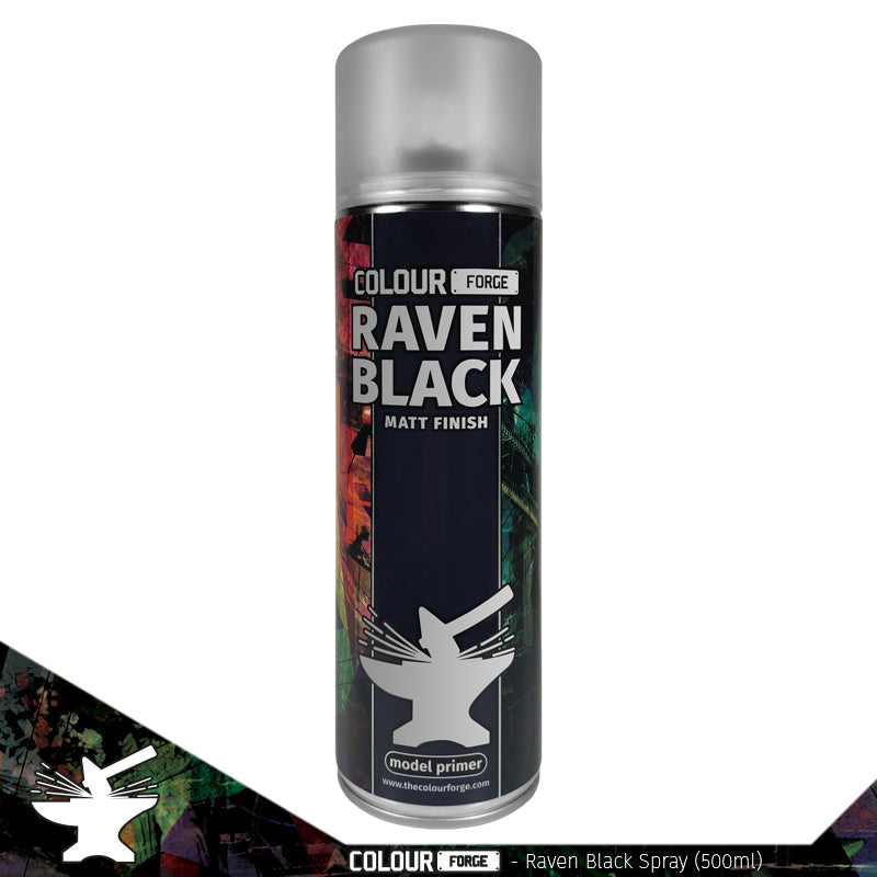 Colour Forge Spray: Raven Black (500ml) | Grognard Games