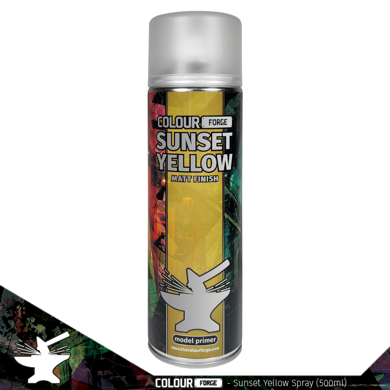 Colour Forge Spray: Sunset Yellow (500ml) | Grognard Games