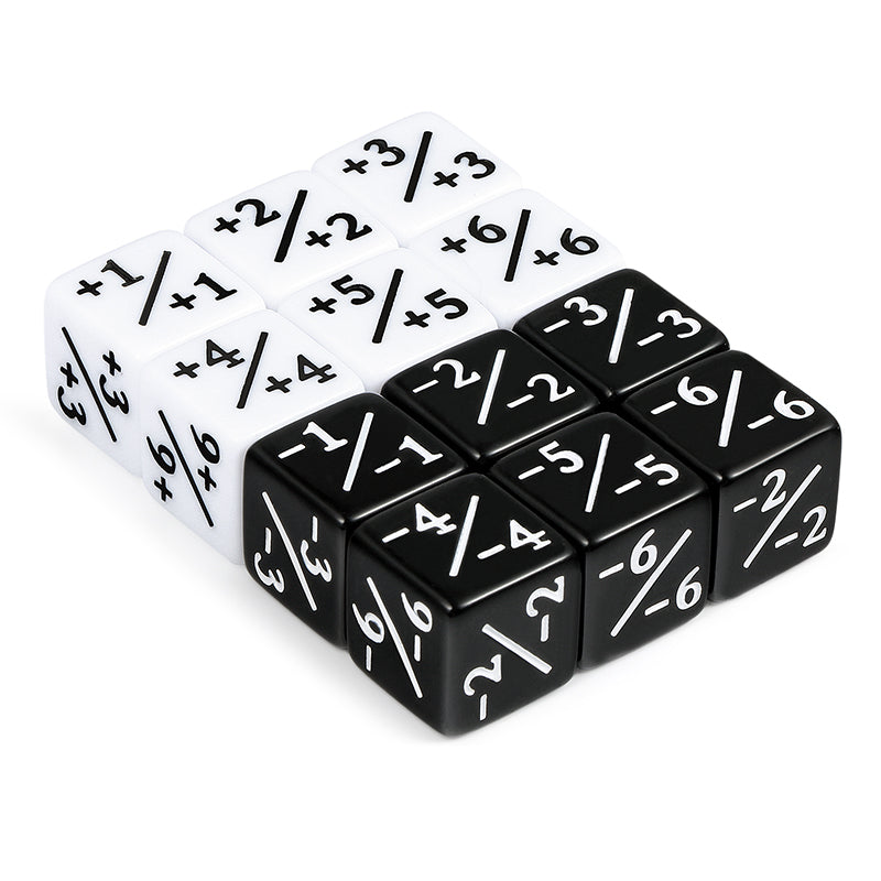 Positive/Negative Dice Counters (12pcs) | Grognard Games