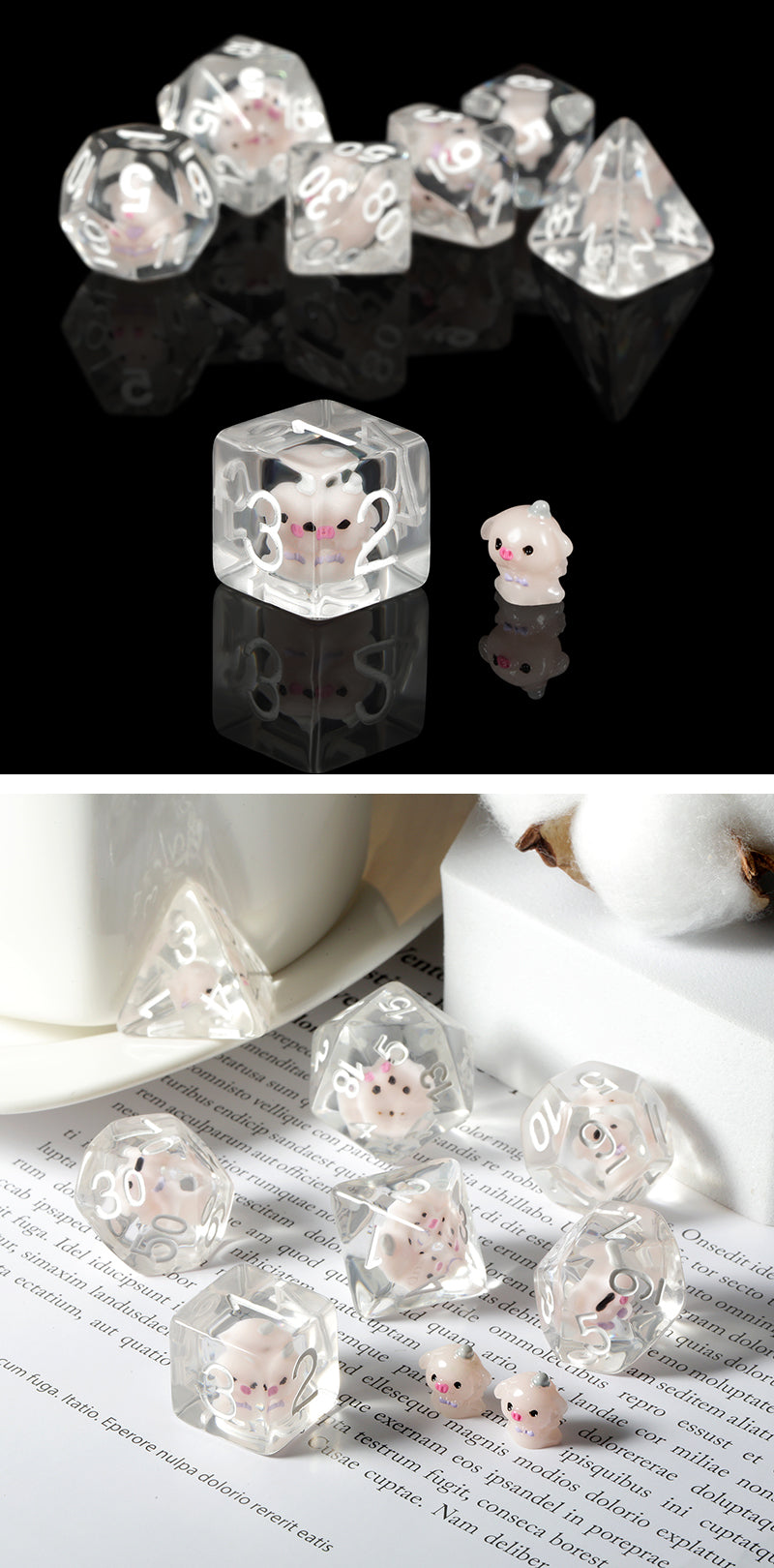 Resin Dice Set (7pcs) [Pig] | Grognard Games