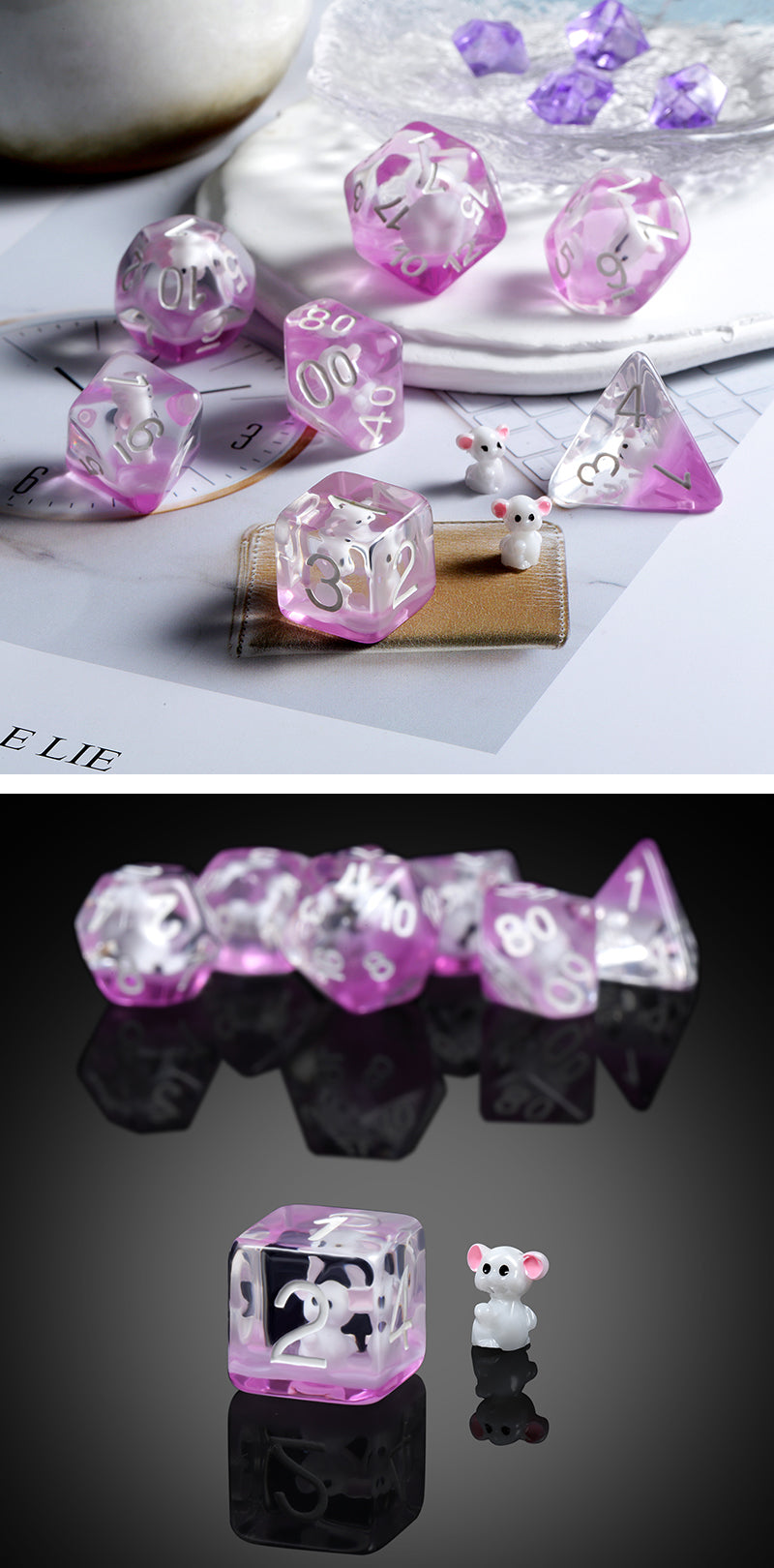 Resin Dice Set (7pcs) [Mouse] | Grognard Games