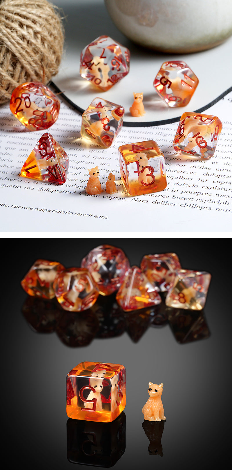 Resin Dice Set (7pcs) [Fox] | Grognard Games