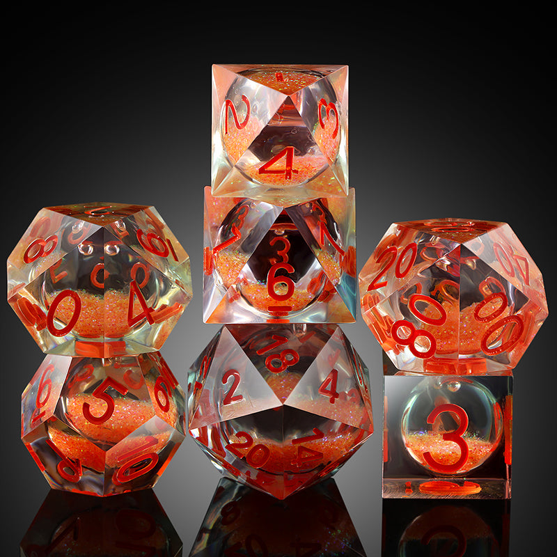 Liquid Core Dice Set (7pcs) [Coral] | Grognard Games